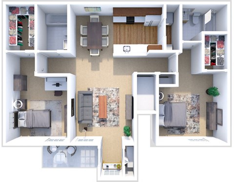 a floor plan image of the crossings at fox meadows apartments in memphis, tn